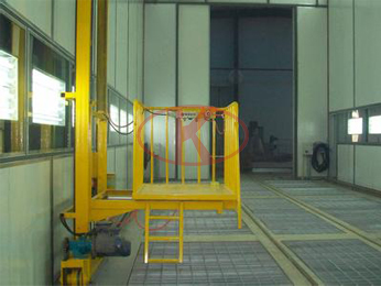 Three-dimension working table for sandblast coating room